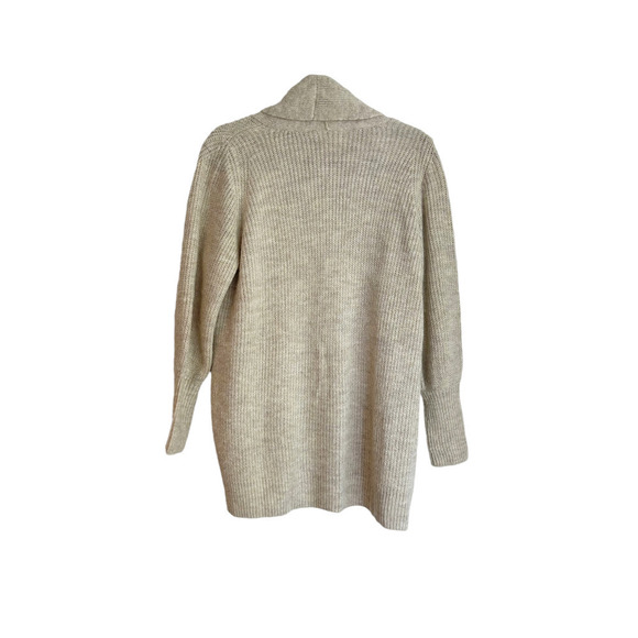 RACHEL PARCELL Shawl Collar Open Cardigan Beige Women's Size XXS - Picture 3 of 10